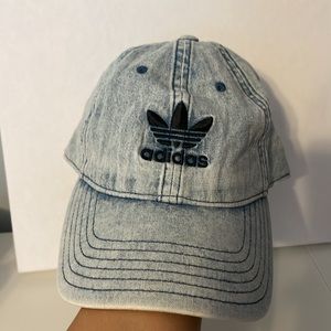 adidas Trefoil Washed Blue Denim Relaxed Hat